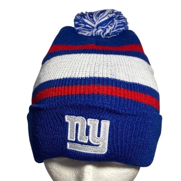 New York Giants Winter TOQUE Pom Pom Hat Adult Knit NFL BUDWEISER Football NEW - Picture 1 of 7